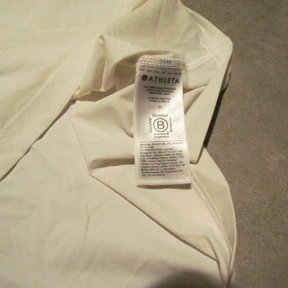 Athleta Shirt womens Medium Activewear Workout GYM Shirt White - Picture 5 of 5